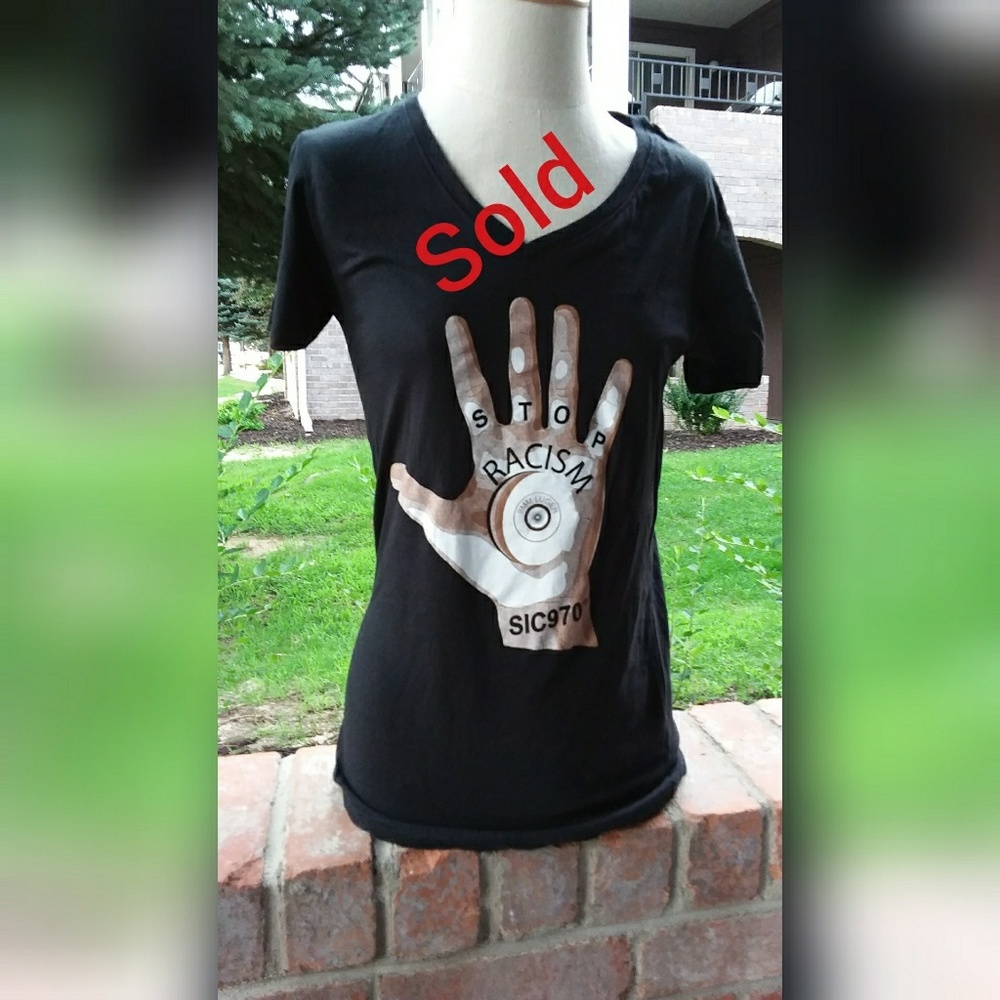 SOLD SIC970 Graphic Tee-Shirt Stop Racism Medium